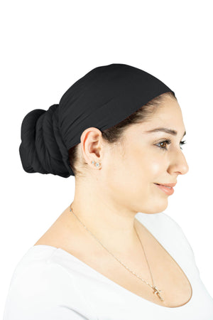 Black - Women Soft Stretch HeadWrap Turban