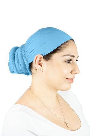 Sky Blue - Women Soft Stretch HeadWrap Turban