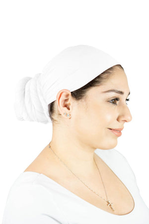 White - Women Soft Stretch HeadWrap Turban