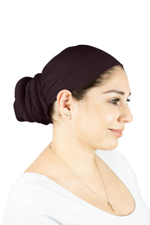 Chocolate Brown - Women Soft Stretch HeadWrap Turban