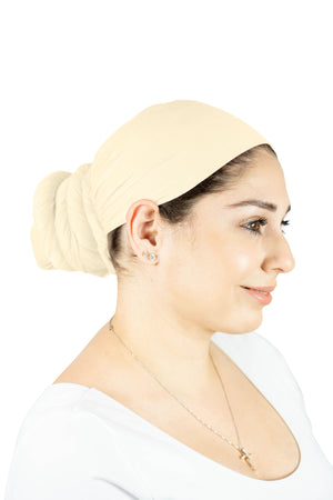 Cream white - Women Soft Stretch HeadWrap Turban