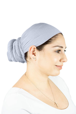 Silver - Women Soft Stretch HeadWrap Turban