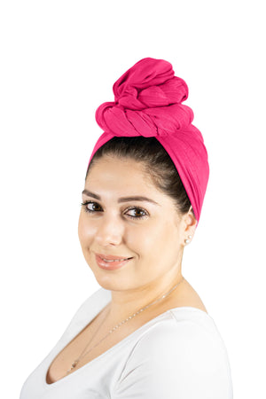 Hot Pink - Women Soft Stretch HeadWrap Turban