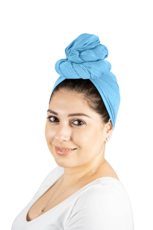 Sky Blue - Women Soft Stretch HeadWrap Turban – Rosemade