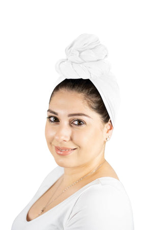 White - Women Soft Stretch HeadWrap Turban