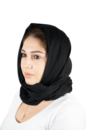 Black - Women Soft Stretch HeadWrap Turban