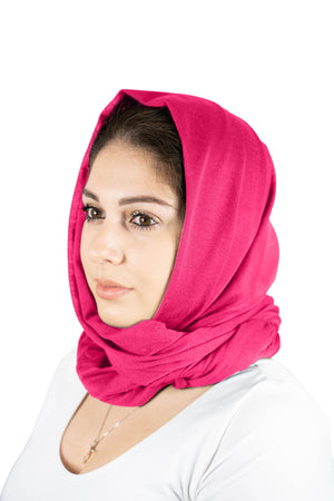 Hot Pink - Women Soft Stretch HeadWrap Turban