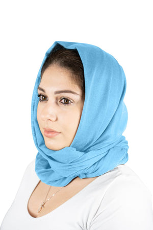 Sky Blue - Women Soft Stretch HeadWrap Turban