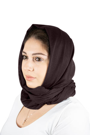 Chocolate Brown - Women Soft Stretch HeadWrap Turban