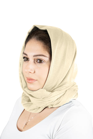 Cream white - Women Soft Stretch HeadWrap Turban