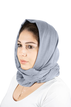 Silver - Women Soft Stretch HeadWrap Turban