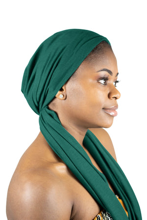 Green - Women Soft Stretch HeadWrap Turban