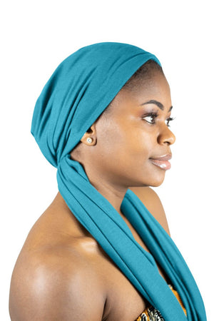 Teal - Women Soft Stretch HeadWrap Turban