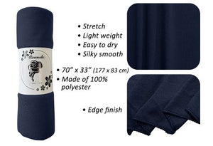 Navy Blue - Women Soft Stretch HeadWrap Turban