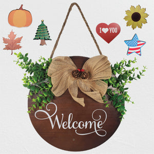 Rosemade Welcome Sign for Front door - decor wreath – Hanging Welcome Sign